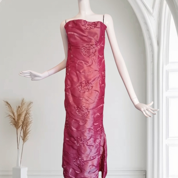 Jessica McClintock Dresses & Skirts - Jessica McClintock Fuchsia Floral Prom Dress